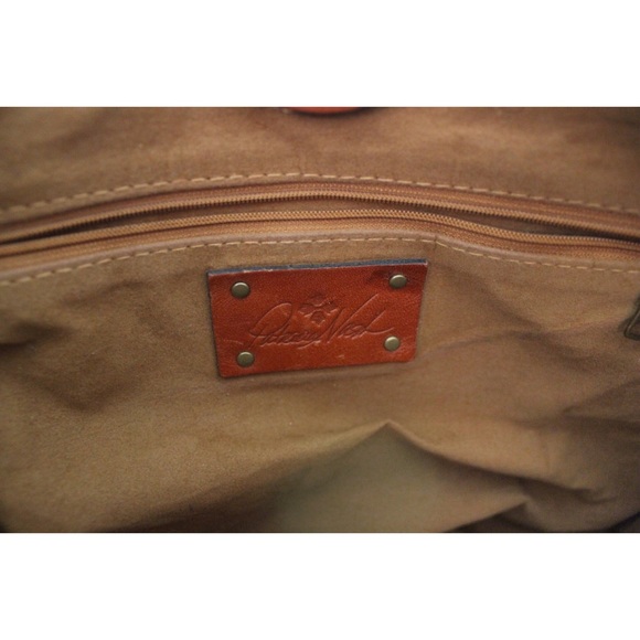 Patricia Nash Cognac Leather Shoulder Bag Preowned Neutral Cherry Cognac… - Picture 13 of 14